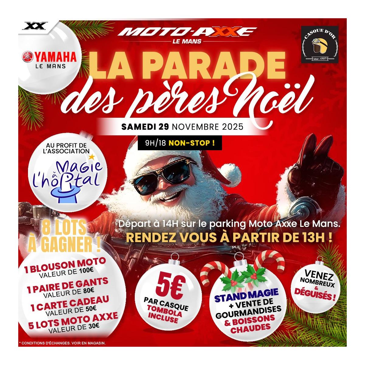 La parade des Pères Noël chez Yamaha Le Mans !